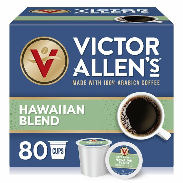 Victor Allen Victor Allen's Coffee Hawaiian Blend, Medium Roast, 80 Count, Single Serve Coffee Pods for Keurig K-Cup Brewers (formerly Kona Blend) FG014610RV